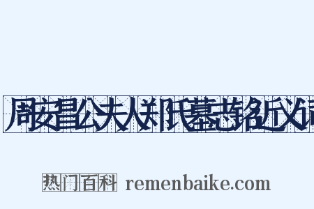 周安昌公夫人郑氏墓志铭近义词是什么意思的图片